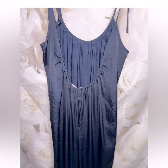 VICTORIA SECRET NAVY ADJUSTABLE STRAP HAREM SATIN JUMPSUIT SIZE XS - Picture 13 of 15